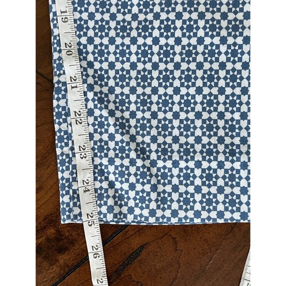 Margaret M Slimming Pant‎ Crop Ankle Size L Blue White Stretch Diamond - Picture 10 of 12